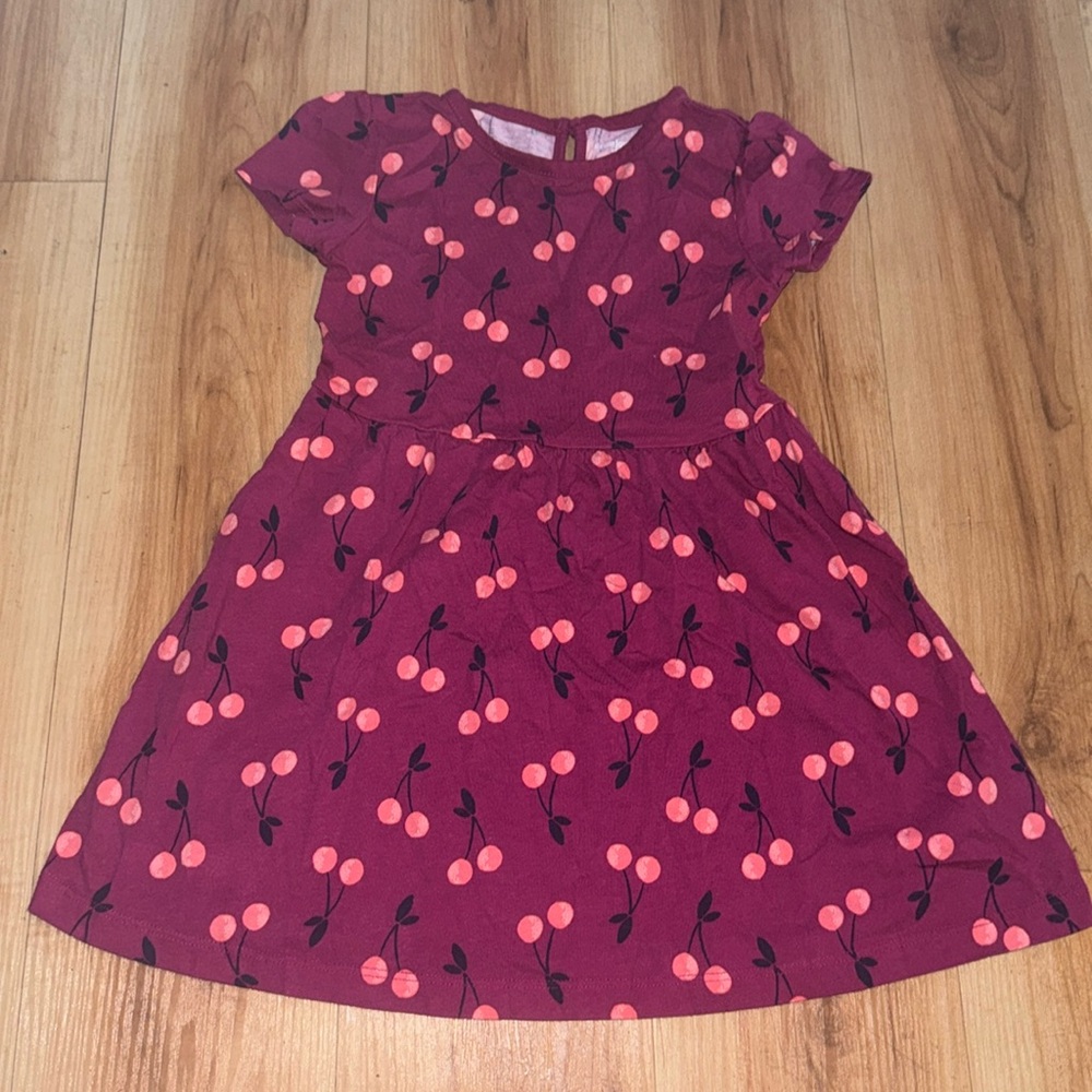🌴 NWOT - Simply Joys by Carter Beautiful Maroon Colored Cherries Dress Size 4T